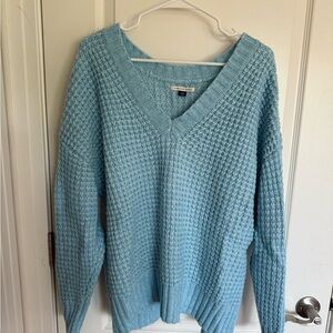 American Eagle Outfitters Sky Blue V-Neck Sweater